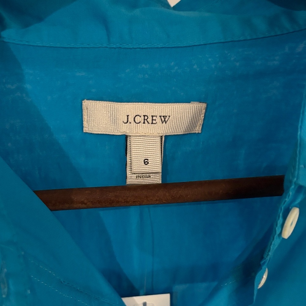 J. Crew Bright Blue Button-Down Shirt - Picture 2 of 3